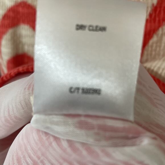 JUST TAYLOR Women's 6 Sleeveless Fit Flair DRESS Jacquard Fabric ORANGE Ivory - Picture 15 of 15